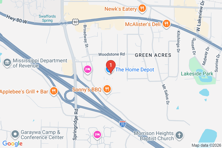 Map showing HOME DEPOT #2917 location