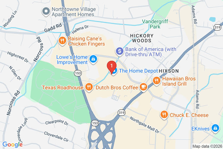 Map showing HOME DEPOT #0770 location