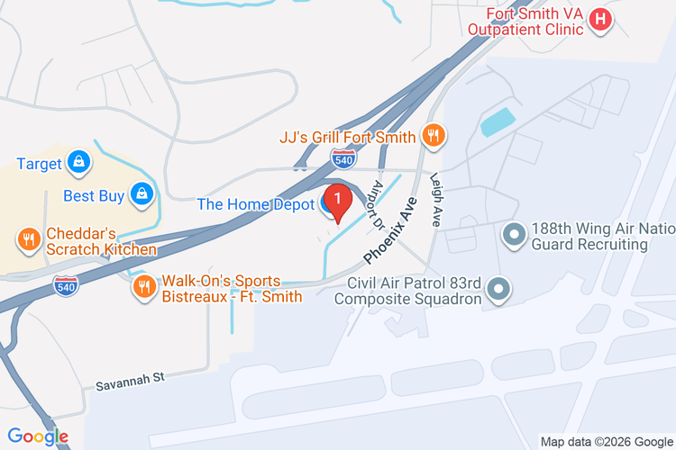 Map showing HOME DEPOT #1404 location