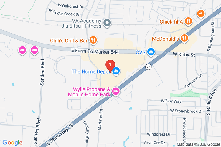 Map showing HOME DEPOT #6589 location