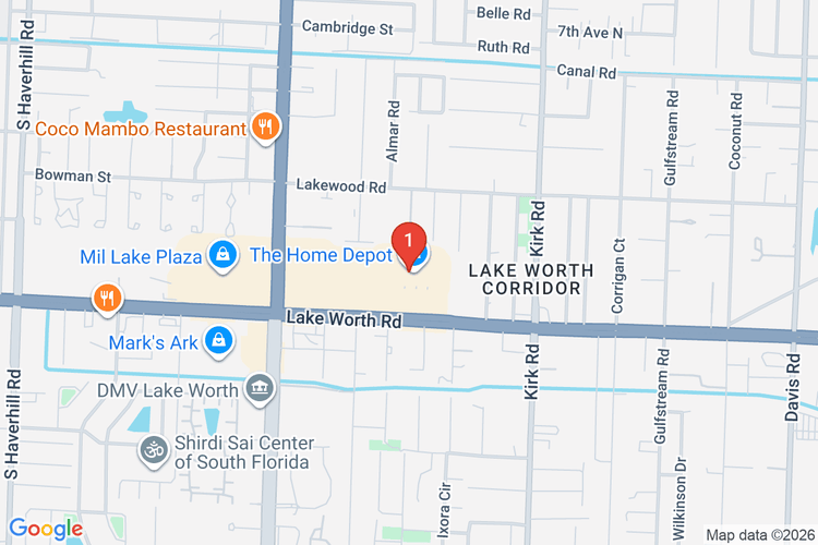 Map showing HOME DEPOT #0205 location