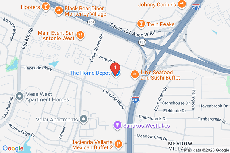 Map showing HOME DEPOT #0586 location