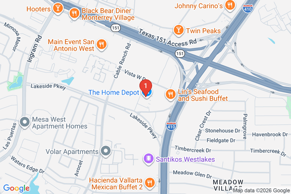 Map showing HOME DEPOT #0586 location
