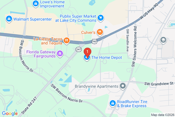 Map showing HOME DEPOT #6864 location