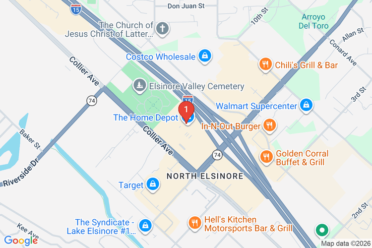 Map showing HOME DEPOT #8988 location