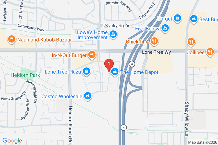Map showing HOME DEPOT #1076 location