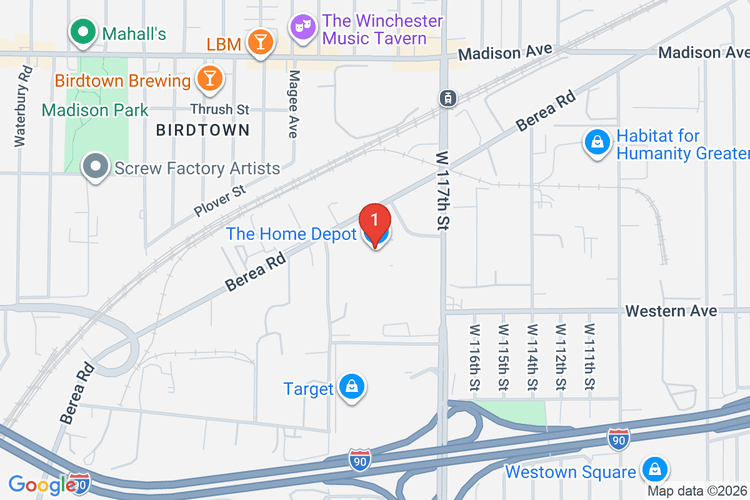 Map showing HOME DEPOT #3820 location