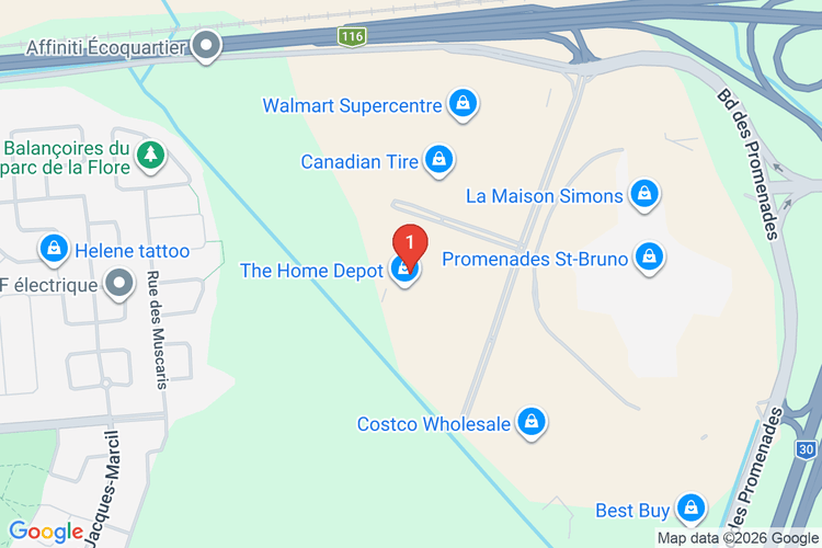 Map showing HOME DEPOT CAN #7150 location