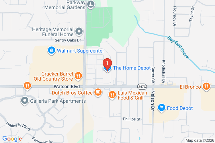 Map showing HOME DEPOT #0163 location