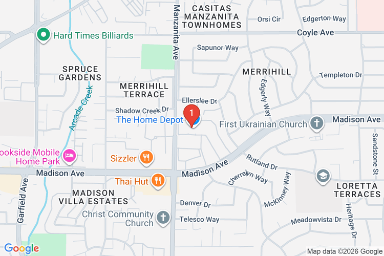 Map showing HOME DEPOT #0650 location