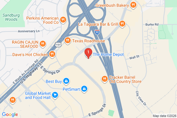 Map showing HOME DEPOT #4906 location