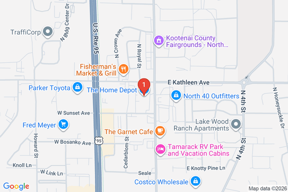 Map showing HOME DEPOT #1803 location