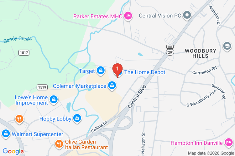 Map showing HOME DEPOT #8493 location