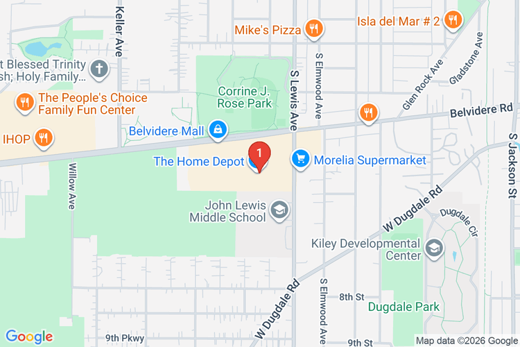 Map showing HOME DEPOT #1941 location