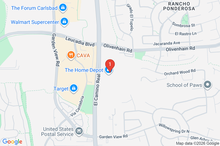 Map showing HOME DEPOT #0660 location
