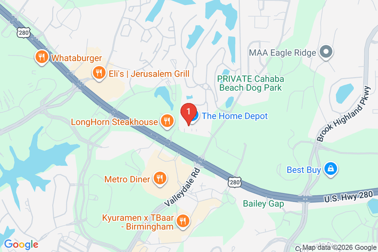 Map showing HOME DEPOT #0875 location