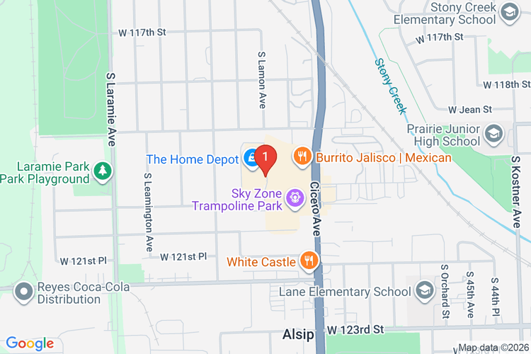 Map showing HOME DEPOT #6822 location