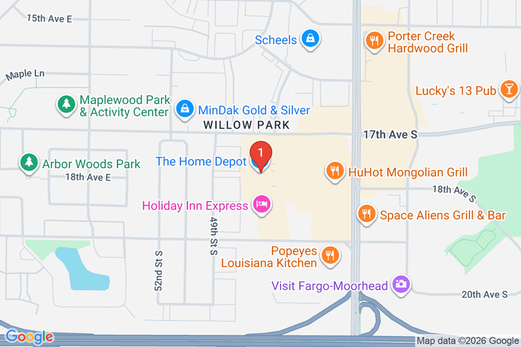 Map showing HOME DEPOT #3701 location