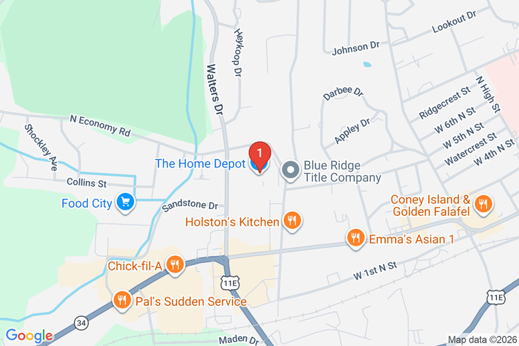 Map showing HOME DEPOT #0744 location