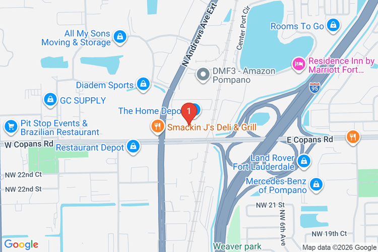 Map showing HOME DEPOT #0208 location