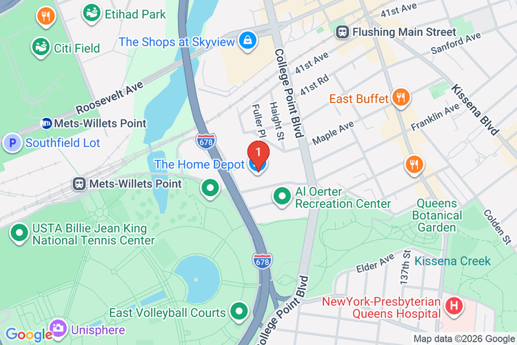 Map showing HOME DEPOT #1214 location
