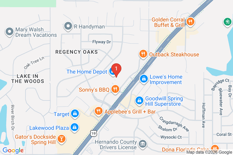Map showing HOME DEPOT #0281 location