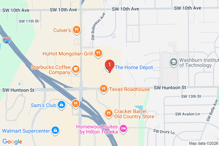 Map showing HOME DEPOT #2207 location