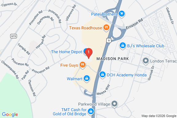 Map showing HOME DEPOT #0957 location