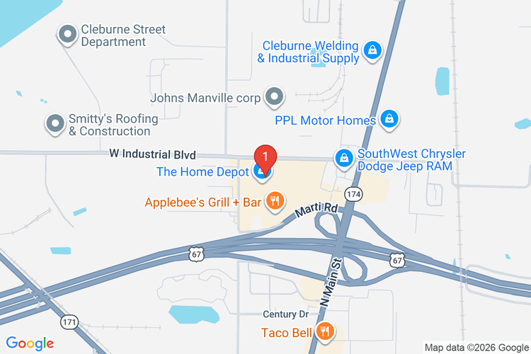 Map showing HOME DEPOT #6520 location