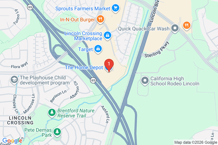 Map showing HOME DEPOT #8571 location