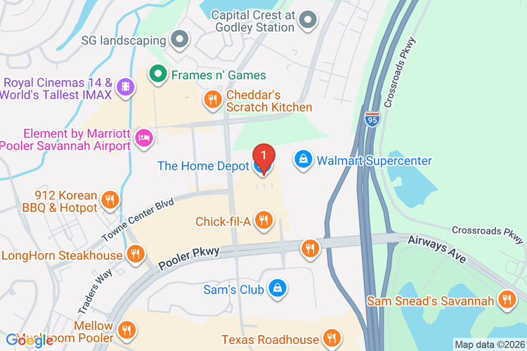 Map showing HOME DEPOT #0179 location