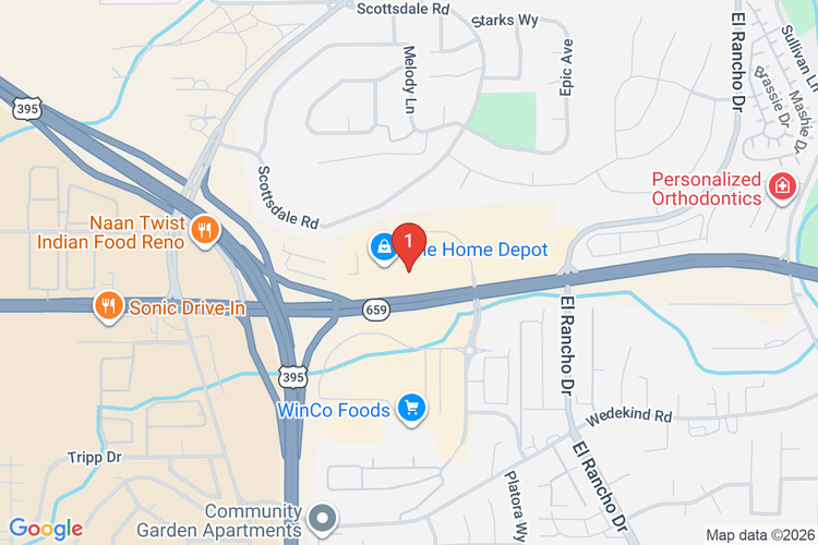 Map showing HOME DEPOT #3304 location
