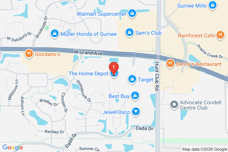 Map showing HOME DEPOT #1922 location