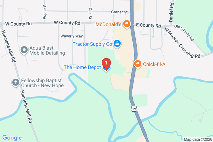 Map showing HOME DEPOT #8527 location
