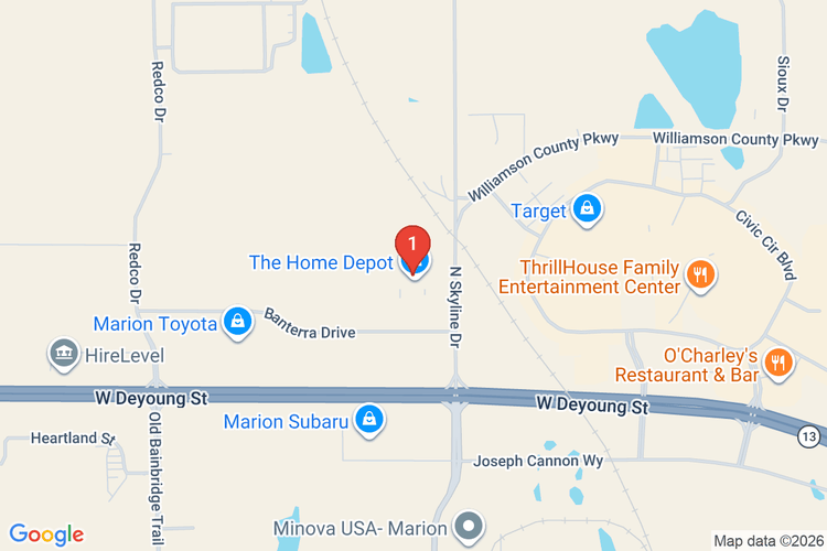 Map showing HOME DEPOT #1979 location