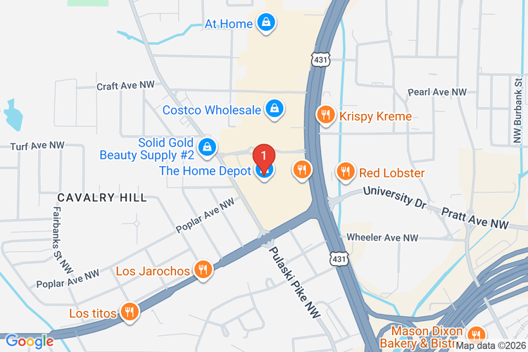Map showing HOME DEPOT #0804 location