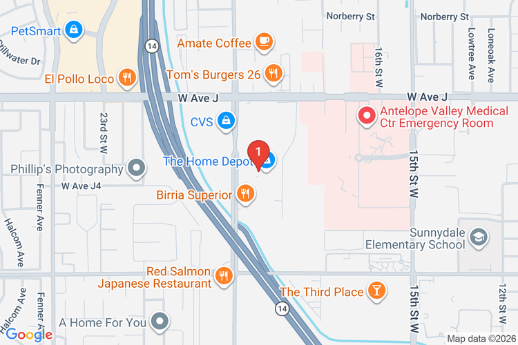 Map showing HOME DEPOT #6651 location