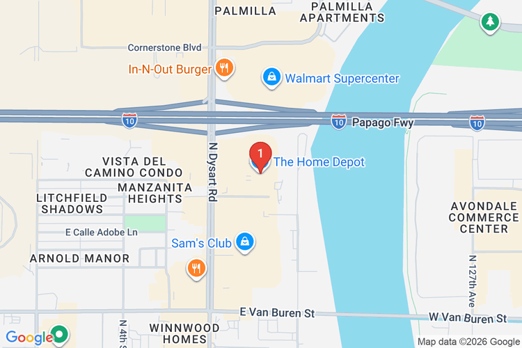 Map showing HOME DEPOT #0441 location