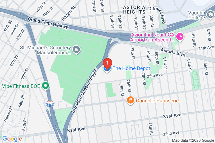 Map showing HOME DEPOT #6844 location