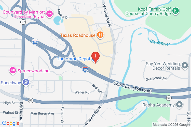Map showing HOME DEPOT #3827 location