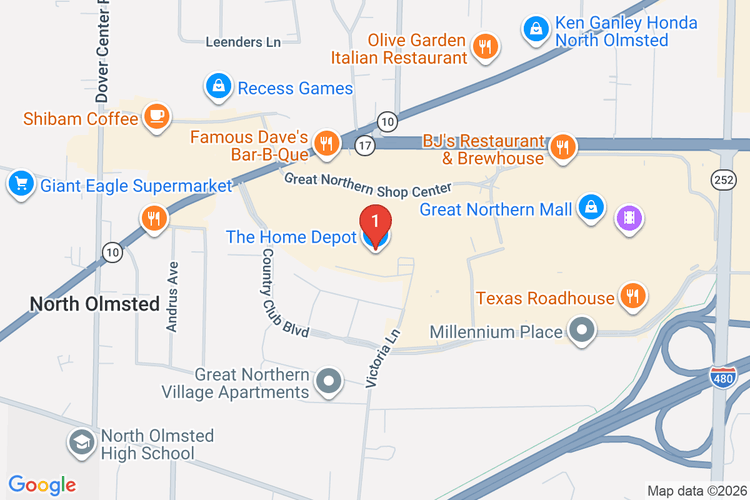 Map showing HOME DEPOT #3803 location