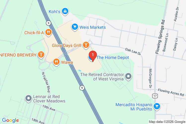 Map showing HOME DEPOT #4805 location