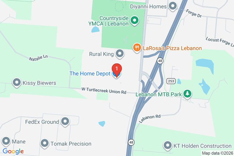 Map showing HOME DEPOT #3868 location