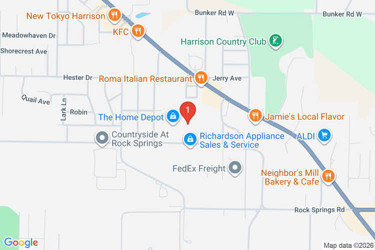 Map showing HOME DEPOT #1409 location