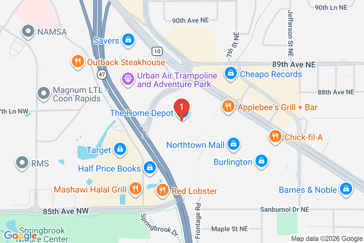 Map showing HOME DEPOT #2847 location