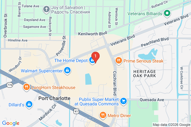 Map showing HOME DEPOT #0201 location