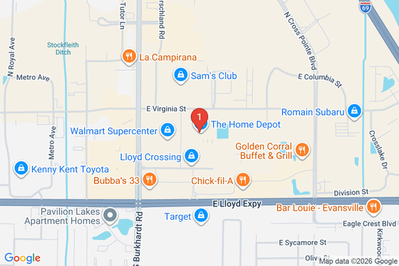 Map showing HOME DEPOT #2003 location