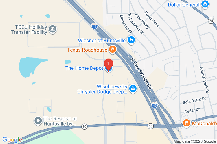 Map showing HOME DEPOT #6578 location
