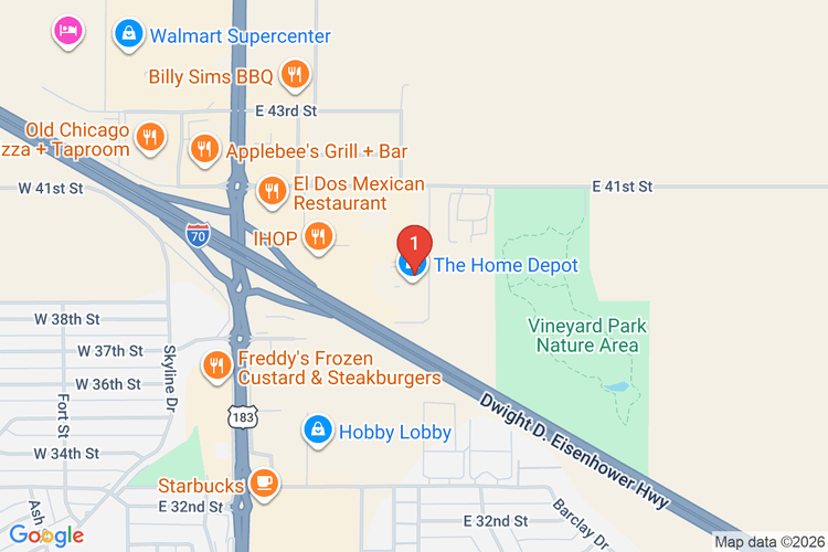 Map showing HOME DEPOT #2221 location