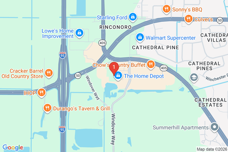 Map showing HOME DEPOT #6871 location
